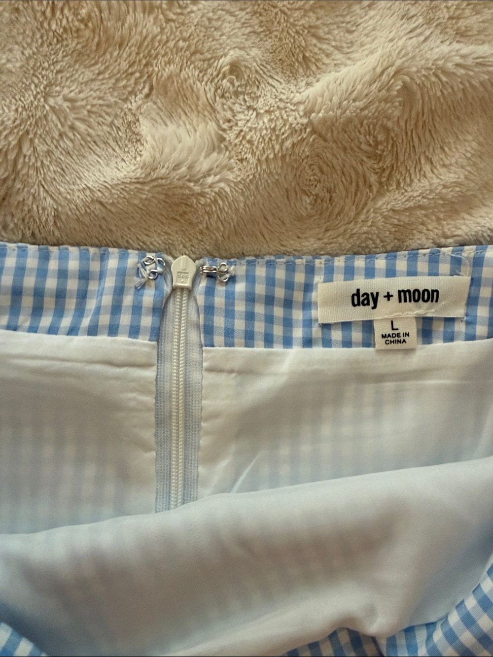 Light Blue Gingham Tiered Midi Skirt - Picture 4 of 8